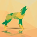 Geometric polygonal wolf, pattern design