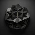 A geometric, polyhedral structure composed of interconnected triangular facets, creating a star-like Royalty Free Stock Photo