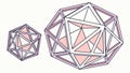 Geometric Polyhedron 3D Shape Line Art Vector, vector design Generative AI Royalty Free Stock Photo