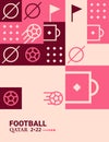 Geometric Poster Football Doha Qatar 2022 Creative. Soccer Web Flyer Template Background