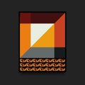 Geometric Poster in Swiss Style. Orange Warm Colors
