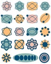 Geometric poster in trendy Retro Mid-Century style. Bauhaus contemporary forms collection. Primitive vector illustration