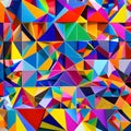 436 Geometric Prism Collage: A modern and geometric background featuring a collage of geometric prisms in vibrant and harmonious