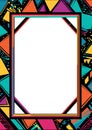 Geometric prism 90s retro nostalgic frame Royalty Free Stock Photo