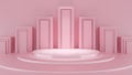 Geometric product display in pastel pink with stage Royalty Free Stock Photo