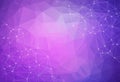 Geometric Purple Polygonal background molecule and communication Royalty Free Stock Photo