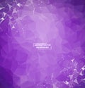 Geometric Purple Polygonal background molecule and communication. Connected lines with dots. Minimalism background. Concept of the Royalty Free Stock Photo