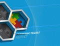 Geometric puzzle shape scene vector Royalty Free Stock Photo