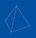 Geometric Pyramid on Blue Background. Vector Royalty Free Stock Photo