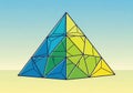 A geometric pyramid composed of multiple triangular segments in Royalty Free Stock Photo