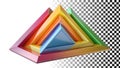 Geometric pyramid stack, 3D pyramids, abstract shapes, modern forms, structure png transparent image Generative AI