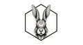 Geometric rabbit illustration within a hexagonal Royalty Free Stock Photo