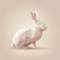 Geometric rabbit sculpture with low-poly design against a neutral backdrop Royalty Free Stock Photo