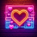 Retrospective Arcade heart flashes luminous patterns gaming sweetie Generative AI