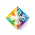 Geometric Rainbow Colored Diamond Vector Shape - Conrad Shawcross Inspired