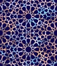 Dark navy blu arabic pattern Royalty Free Stock Photo