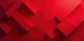 Geometric red blocks, sharp angles, intense color, digital, vibrant