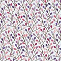 Seamless floral pattern with multicolored leaves. Vector image. Royalty Free Stock Photo