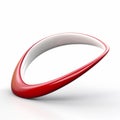 Abstract Red Ring With White Sphere: Organic Sculpting And Sharp Edges