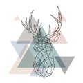 Geometric reindeer illustration.