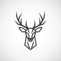 Geometric representation of a deer s head with stylized antlers Royalty Free Stock Photo