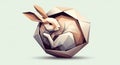 Geometric representation of a rabbit using Royalty Free Stock Photo