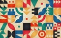 Geometric retro pattern with 30s styled shapes