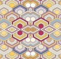 Geometric Rhombus Hexagon Colorful Pattern Background