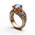 Gothic Dark Multi Colored Gemstone Ring Inspired By Raja Royalty Free Stock Photo