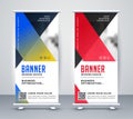 Geometric rollup modern business banner design