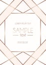 Geometric rose gold design template with blush pink and white ab