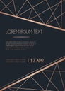 Geometric rose gold design template. Modern design for wedding i