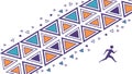Geometric Runner Sports Pattern Vector Design, vector design Generative AI Royalty Free Stock Photo