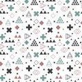 Geometric scandinavian seamless pattern. Abstract tribal