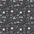 Geometric scandinavian seamless pattern. Tribal background