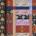 geometric scarf design with baroque ornaments
