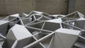 Geometric Sculpture, Abstract Formations, Interconnected Triangular Facets and Frames Royalty Free Stock Photo
