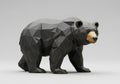 Geometric sculpture of a bear, featuring angular, polygonal shapes and a low-poly Royalty Free Stock Photo