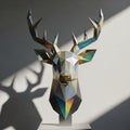 Geometric sculpture of a deer head Royalty Free Stock Photo