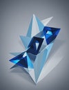 Fractured Harmony: Angular Depth in Blue Royalty Free Stock Photo