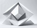 Abstract geometric sculpture composed of white, angular shapes. Royalty Free Stock Photo