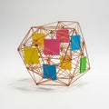 Geometric sculpture featuring an intricate framework of coppe Royalty Free Stock Photo