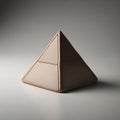 Geometric sculpture of a pyramid with a smooth, matte surface in earthy tones Royalty Free Stock Photo