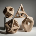 Include polyhedra with hollow centers and smooth surfaces, such as a dode Royalty Free Stock Photo