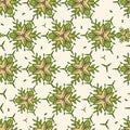 Geometric seamless background from flowers color. Uniform pattern. Royalty Free Stock Photo