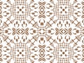 Geometric seamless background with shape abstract and kaleidoscope square repetition. Abstract white and brown gradient background