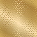 Geometric seamless golden texture. Gold wrapping paper pattern background. Simple luxury graphic print. Vector repeating line Royalty Free Stock Photo