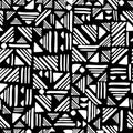 Geometric seamless hand draw Folk patter. Weave lines ornament