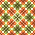 Geometric seamless mosaic tiles pattern with stylized flowers. Royalty Free Stock Photo