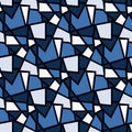 Geometric seamless pattern. Abstract background with blue geometric shapes. Tessellated ornament. Repeating texture.